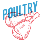 Outline of poultry with word 'poultry' over it